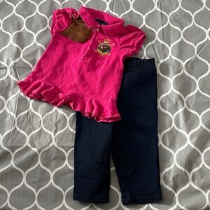 Polo by Ralph Lauren Pink and Navy Kids Matching Set